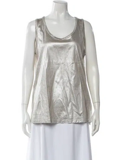 Pre-owned Brunello Cucinelli Scoop Neck Sleeveless Top In White