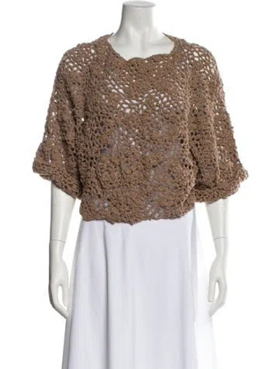 Pre-owned Brunello Cucinelli Scoop Neck Sweater In Brown