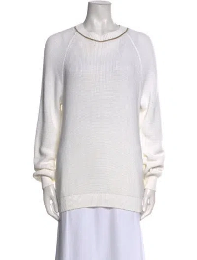 Pre-owned Brunello Cucinelli Scoop Neck Sweater In White