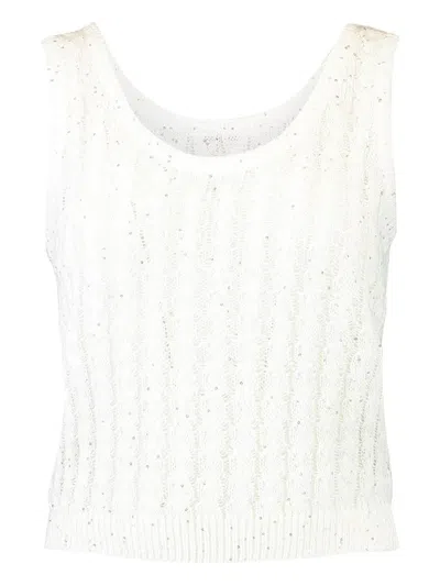 Brunello Cucinelli Scoop-neck Tank Top In White