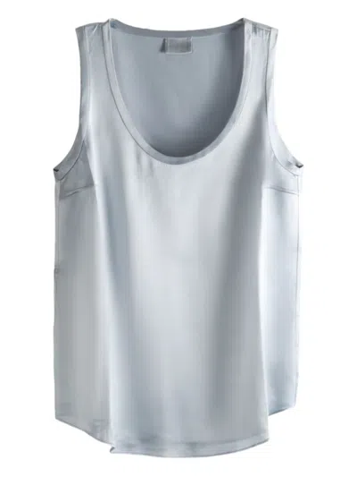 Brunello Cucinelli Scoop-neck Top In Gray
