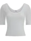 Brunello Cucinelli Scoop Neckline Top For Versatile Styles In White