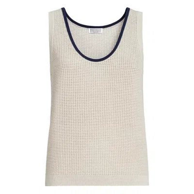 Brunello Cucinelli Scoop-neck Tank Top In Gray