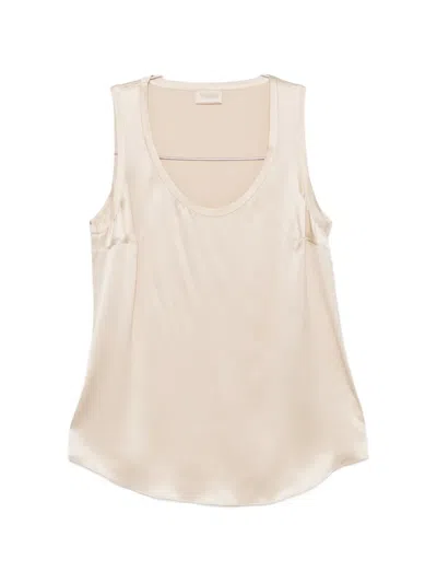 Brunello Cucinelli Scoop-neck Top In Neutral