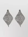 Brunello Cucinelli Sculpted Drop Earrings Featuring Rhinestone Embellishments In Grey