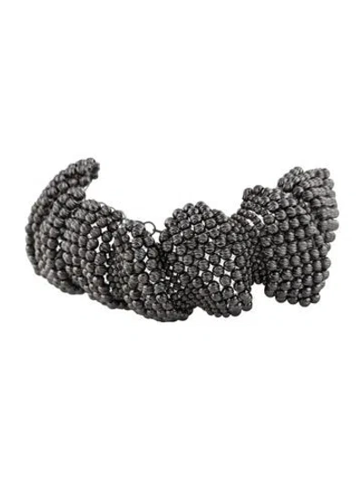 Pre-owned Brunello Cucinelli Sculptured Beaded Link Bracelet, 8" In Multi