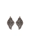Brunello Cucinelli Sculptured Silver Earrings In Lignite Grey
