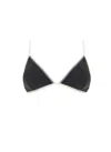 Brunello Cucinelli Brown Techno Jersey Bikini Top In Black