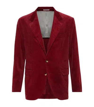 BRUNELLO CUCINELLI SEA ISLAND COTTON-CORDUROY DECONSTRUCTED BLAZER