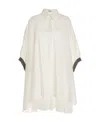 Brunello Cucinelli Semi-sheer Striped Oversized Shirt In White