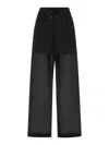 Brunello Cucinelli Semi-transparent Cotton Trousers In Black