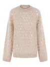 Brunello Cucinelli Sequin-adorned Knit Sweater In Neutral