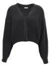 Brunello Cucinelli Sequin Cardigan Sweater, Cardigans Gray In Gray