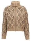Brunello Cucinelli Zipped Open-knit Cardigan