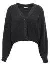 Brunello Cucinelli Sequin Cardigan Sweater, Cardigans Gray