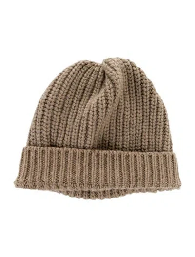Pre-owned Brunello Cucinelli Sequin Cashmere Beanie In Brown