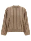 Brunello Cucinelli Sequin Cashmere Sweater Sweaters And Cardigans Beige In Brown