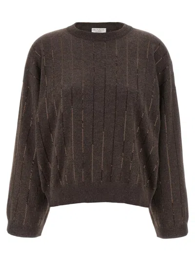 BRUNELLO CUCINELLI BRUNELLO CUCINELLI SEQUIN CASHMERE SWEATER