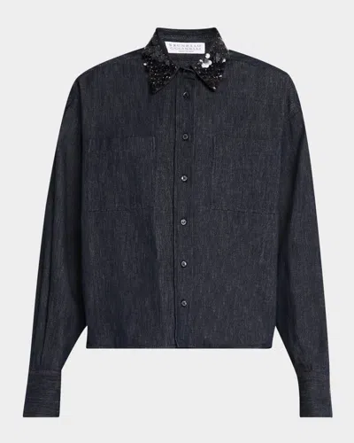 Brunello Cucinelli Sequin-collar Blouse