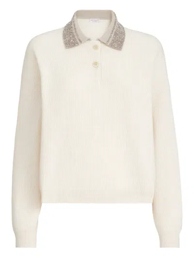 BRUNELLO CUCINELLI SEQUIN-COLLAR SWEATER