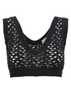 BRUNELLO CUCINELLI SEQUIN CROP TOP TOPS BLACK