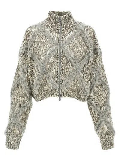 Brunello Cucinelli Sequin Cropped Cardigan In Multi