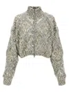 Brunello Cucinelli Multicolor Sequin Cropped Cardigan
