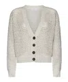 Brunello Cucinelli Sequin-detail Open-knit Cardigan In White