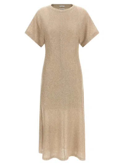 Brunello Cucinelli Sequin Dress Dresses Beige