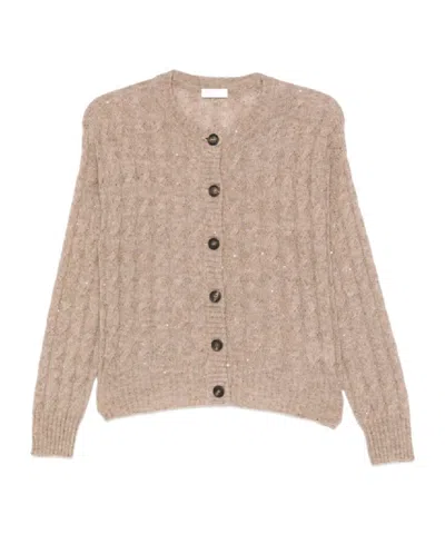 BRUNELLO CUCINELLI SEQUIN-EMBELLISHED CABLE-KNIT CARDIGAN