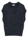 Brunello Cucinelli Sequin-embellished Cardigan In Blue