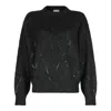 Brunello Cucinelli Women's Mohair, Wool, Cashmere And Silk Sweater With Dazzling Argyle Embroidery In Grey
