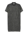 Brunello Cucinelli Sequin-embellished High-neck Dress In Gray