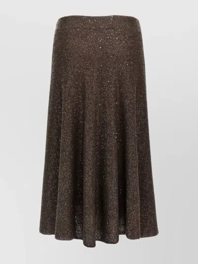 BRUNELLO CUCINELLI SEQUIN EMBELLISHED HIGH WAIST A-LINE SKIRT