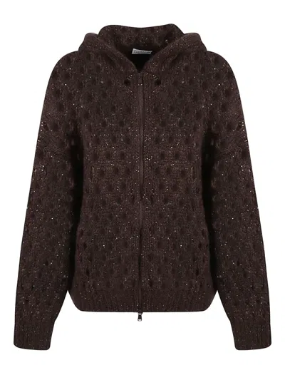 BRUNELLO CUCINELLI SEQUIN-EMBELLISHED HOODED CARDIGAN