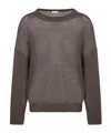 Brunello Cucinelli Chocolate Cotton And Linen Sweater