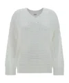 Brunello Cucinelli Sequin Embellished Knit Jumper In Gray