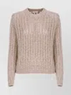Brunello Cucinelli Sequin Embellished Knit Sweater In Neutral
