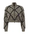 Brunello Cucinelli Luxury Wool-blend Diamond Knit Cardigan In Black