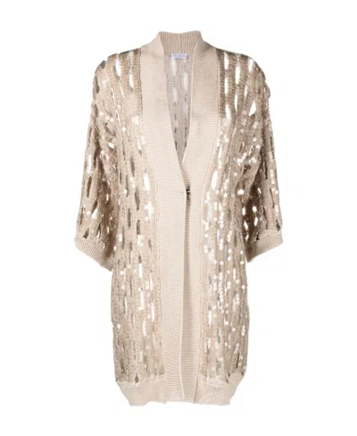 Brunello Cucinelli Sequin-embellished Knitted Cardigan In Multi