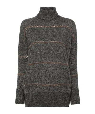 BRUNELLO CUCINELLI BRUNELLO CUCINELLI OVERSIZED TURTLENECK KNIT JUMPER
