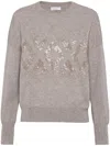 Brunello Cucinelli Sequin-embellished Knitted Jumper In Neutrals