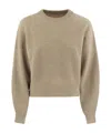 Brunello Cucinelli Dazzling Ribbed Sweater In Cashmere And Wool In Nude