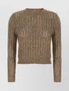 Brunello Cucinelli Rustic Dazzling Net Sweaters And Cardigans Beige In Brown