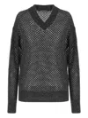 Brunello Cucinelli Rustic Dazzling Net Sweaters And Cardigans Gray In Black