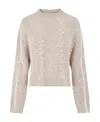 Brunello Cucinelli Sequin-embellished Open-knit Jumper In Nude