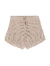 Brunello Cucinelli Sequin-embellished Open-knit Shorts In Neutrals