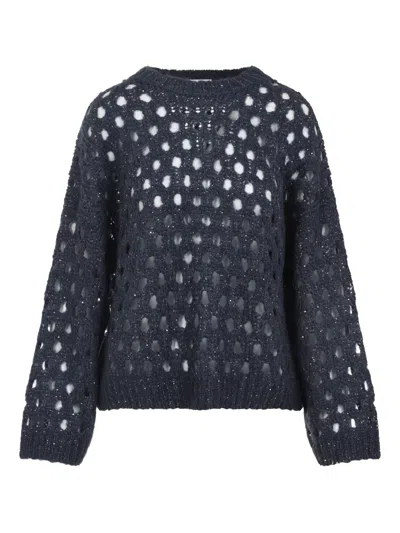 Brunello Cucinelli Sequin-embellished Open-knit Sweater