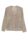 Brunello Cucinelli Open-knit V-necked Sweater