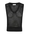 Brunello Cucinelli Sleeveless V Neck Knitwear With Ribbed Hem In Black